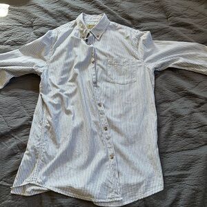 LT Foundry brand button down dress shirt.  The shirt is gray and white.